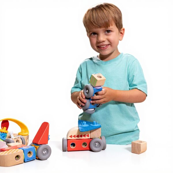 Blockables Fahrzeuge Bauset Melissa Doug Holzspielzeug