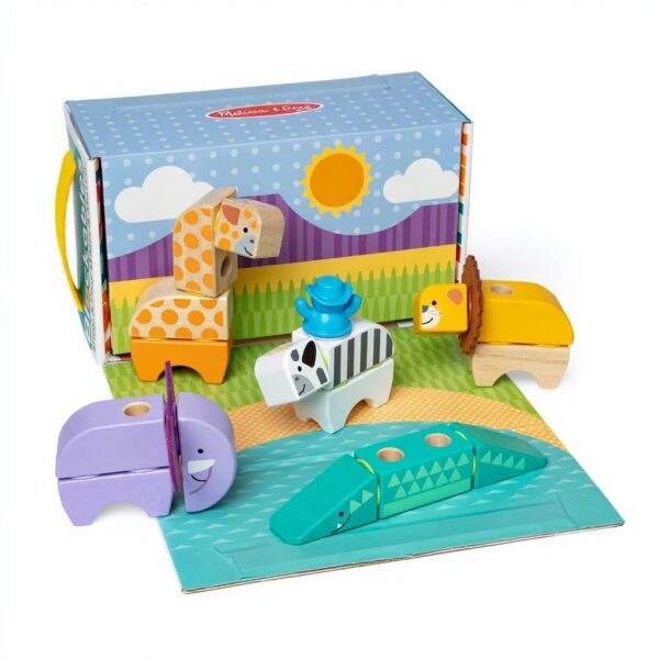 Blockables Safari Bauset Melissa Doug Holzbausteine Kinder