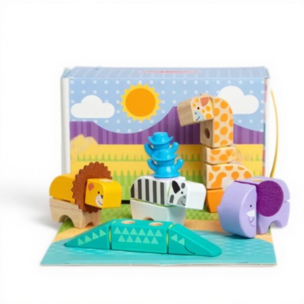 Blockables Safari Bauset Melissa Doug Holzbausteine Kinder