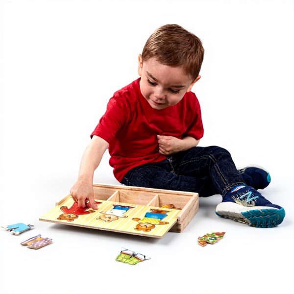 Bärenfamilie Ankleidepuzzle Holz Melissa Doug Kinder 3-6