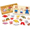 Bärenfamilie Ankleidepuzzle Holz Melissa Doug Kinder 3-6