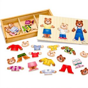 Bärenfamilie Ankleidepuzzle Holz Melissa Doug Kinder 3-6