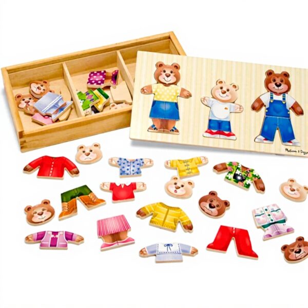 Bärenfamilie Ankleidepuzzle Holz Melissa Doug Kinder 3-6