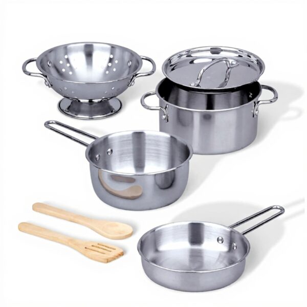 Melissa amp Doug Kinderküchen-Topfset Edelstahl 8-teilig