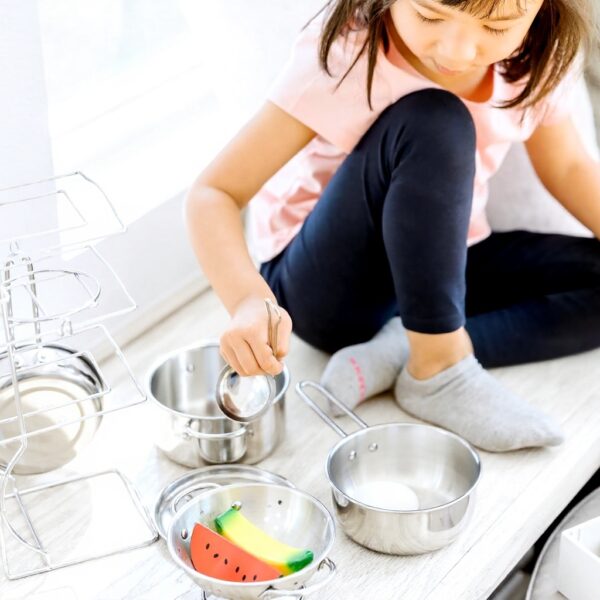 Melissa amp Doug Kinderküchen-Topfset Edelstahl 8-teilig