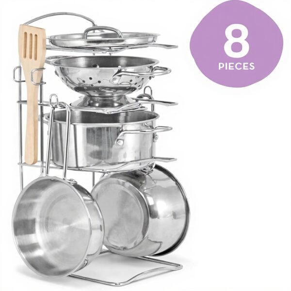 Melissa amp Doug Kinderküchen-Topfset Edelstahl 8-teilig