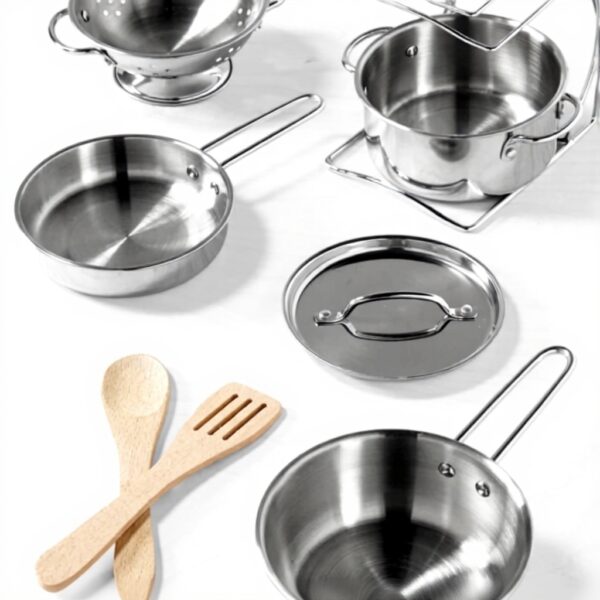 Melissa amp Doug Kinderküchen-Topfset Edelstahl 8-teilig