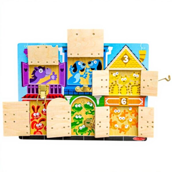 Motorikspielzeug Melissa Doug Holzspielbrett mit Schlössern