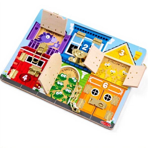 Motorikspielzeug Melissa Doug Holzspielbrett mit Schlössern