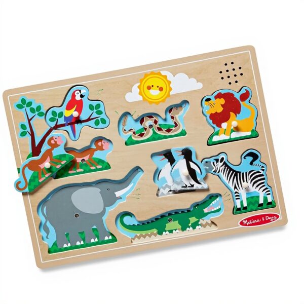 Zootiere Sound Puzzle Melissa Doug Holzspielzeug Motorik