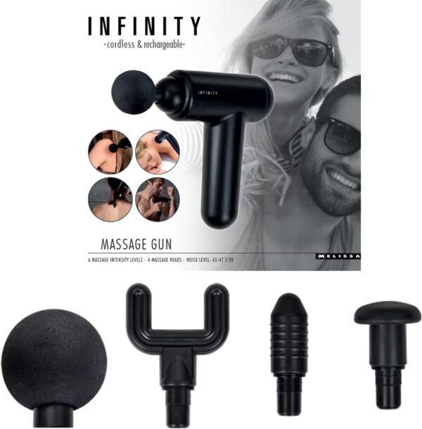 Melissa Massage Pistole wiederaufladbar 4 Aufsätze 6 Stufen-1