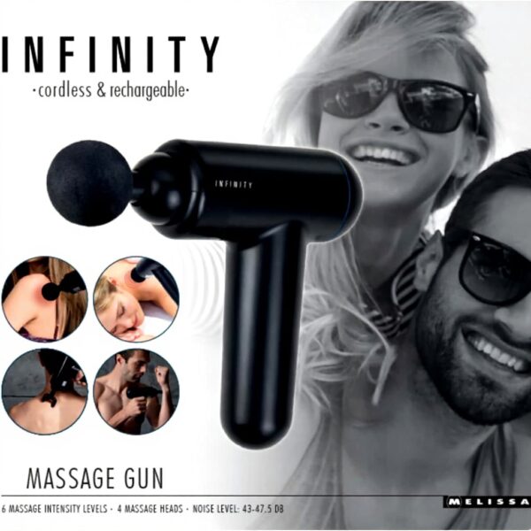 Melissa Massage Pistole wiederaufladbar 4 Aufsätze 6 Stufen