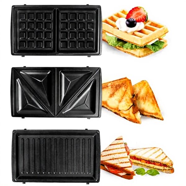 Sandwichmaker 3-in-1 Melissa schwarz Grill Waffeleisen