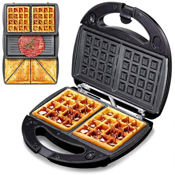 Sandwichmaker 3-in-1 Melissa schwarz Grill Waffeleisen