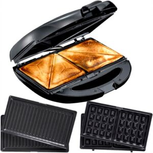 Sandwichmaker 3-in-1 Melissa schwarz Grill Waffeleisen