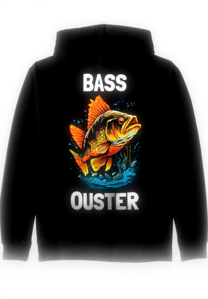 Bass Master Kapuzenjacke mit Barsch-Design im Freien