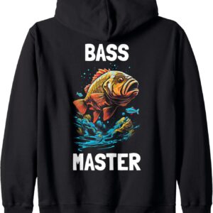 Bass Master Barsch Fisch Angler Kapuzenjacke - Leichte-0