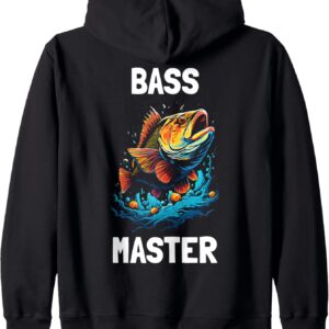Bass Master Barsch Angler Kapuzenjacke Design Unisex-0