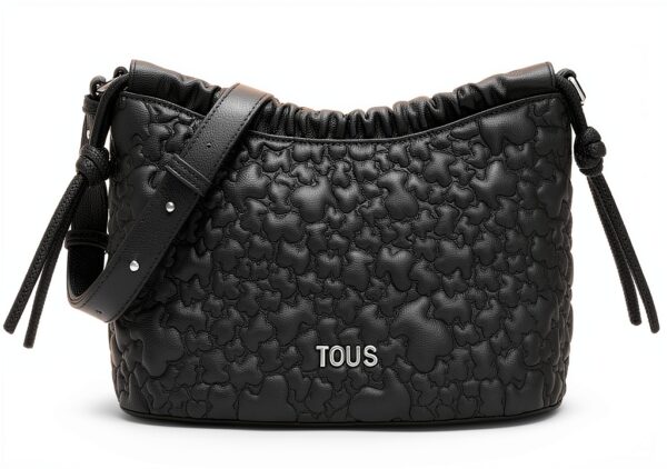 TOUS Damen Umhängetasche Schwarz Puffy Bear Reißverschluss-0