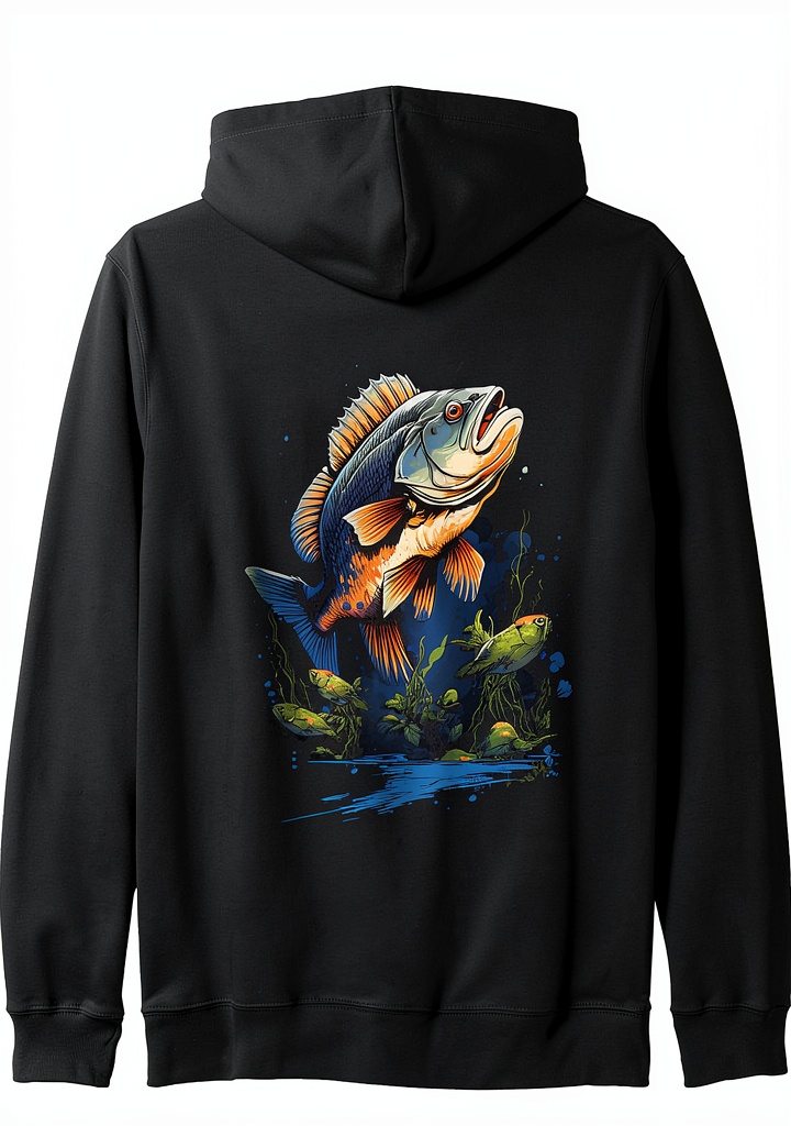 Barsch Kapuzenpullover im Freien mit Angler-Design