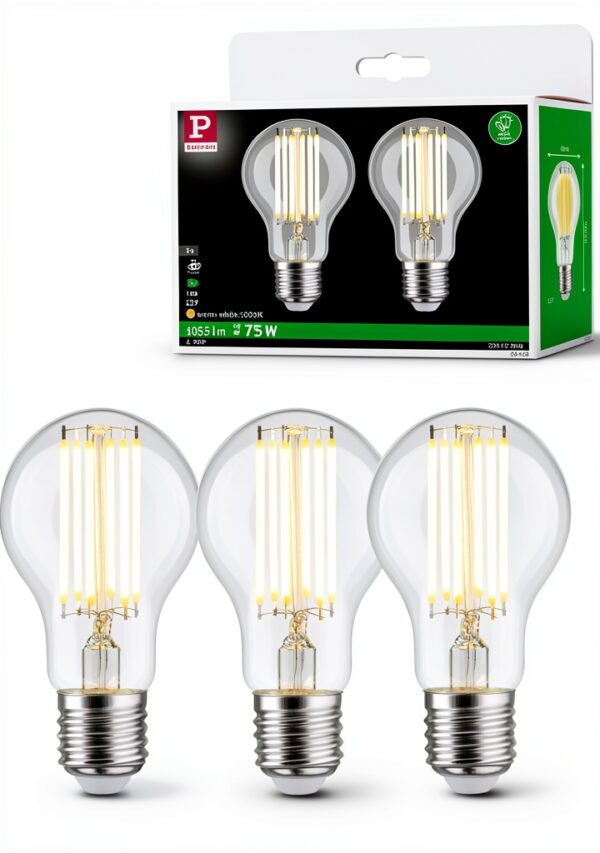 Paulmann LED Lampe E27 Filament 3er Pack 5W 3000K klar