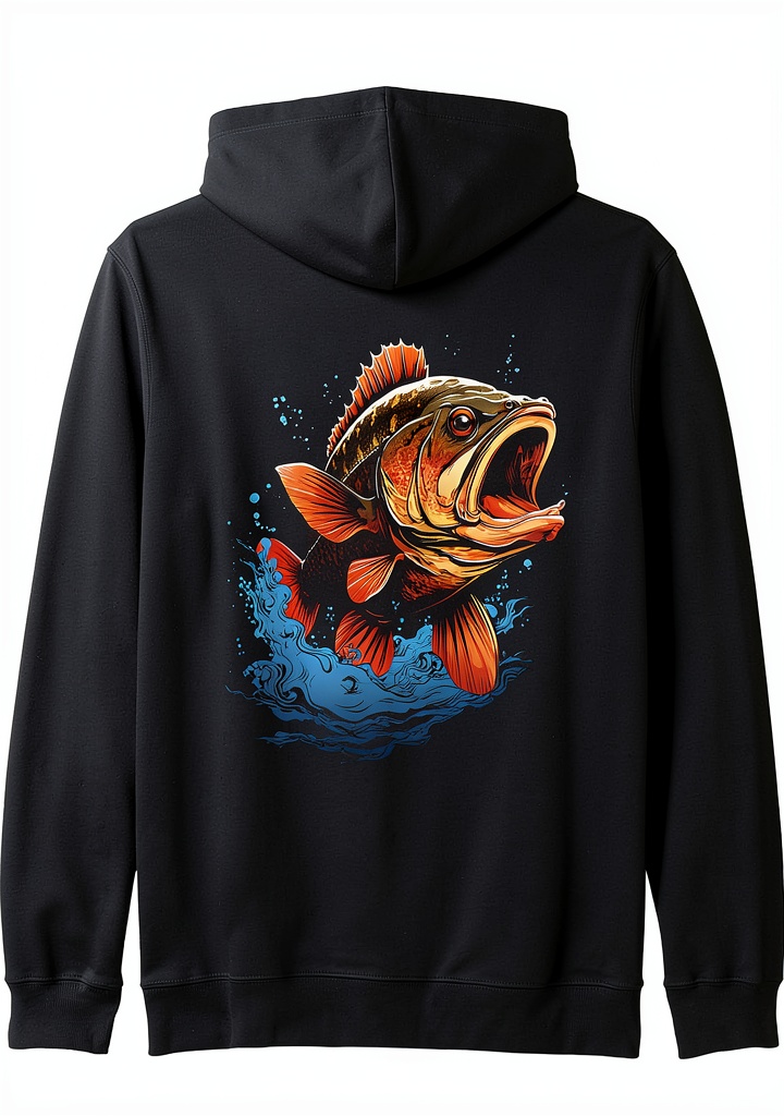 Barsch Fisch Agler Kapuzenjacke im Freien getragen