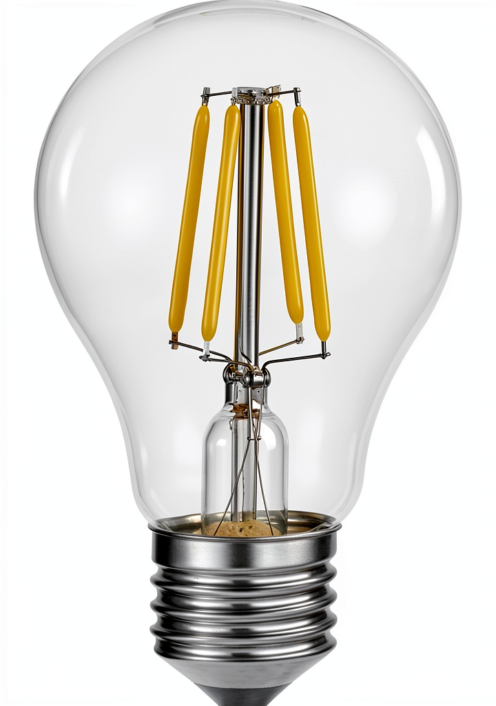 Trio Leuchten LED Glas Filament Leuchtmittel in Tropfenform auf einem Tisch