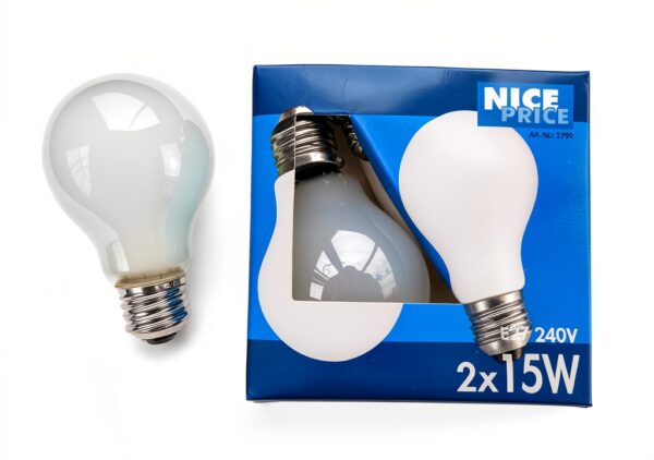 Glühlampe E27 15W matt dimmbar Doppelpack Beleuchtung