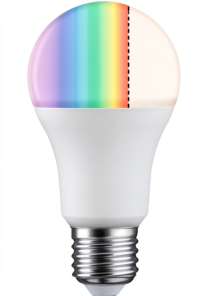 Paulmann LED Lampe in Betrieb mit RGBW-Farben in einem Wohnzimmer