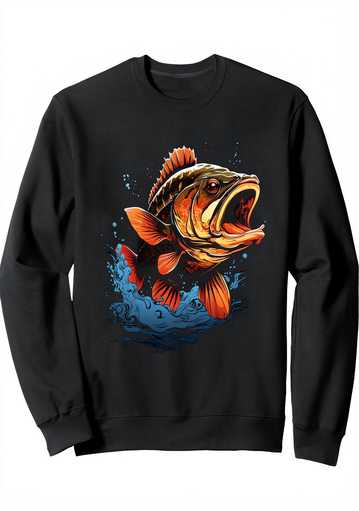 Barsch Sweatshirt Design auf einer Person im Freien
