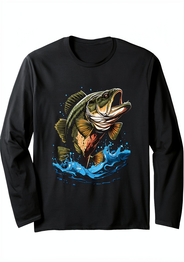 Barsch Angler Langarmshirt mit AI Design im klassischen Schnitt