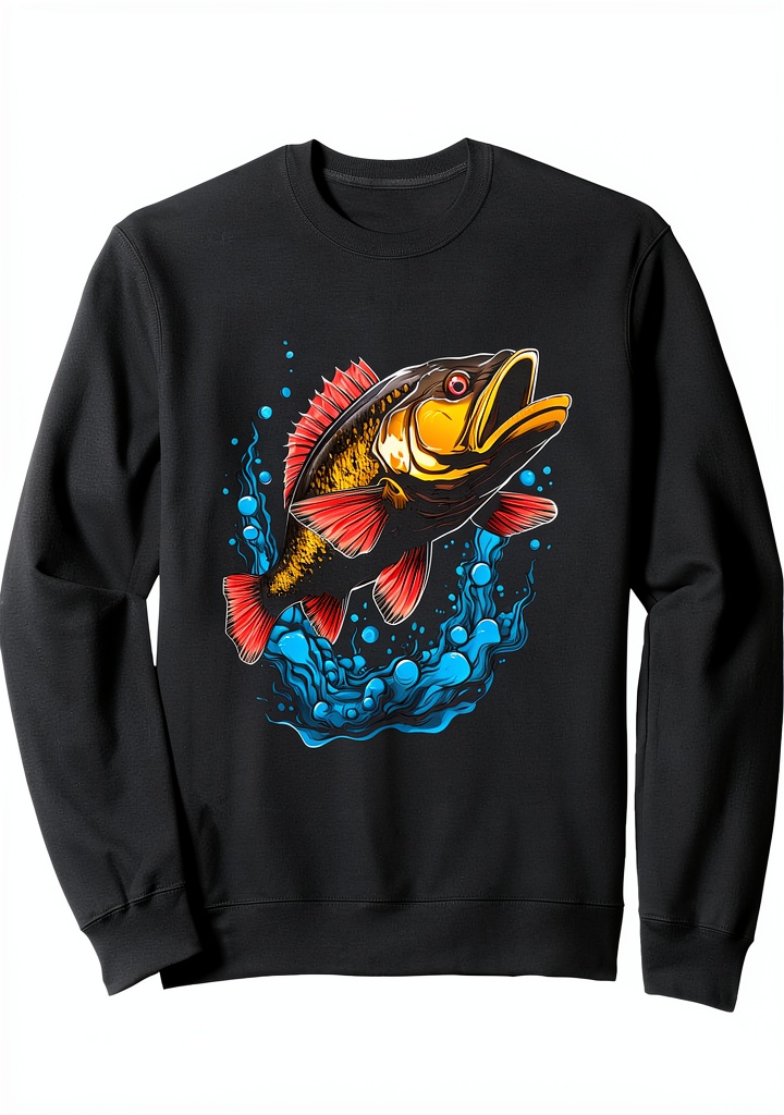 Barsch Angler Sweatshirt in klassischem Schnitt auf einer Angleraktivität