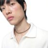 Leder Choker Damen TOUS Sterlingsilber Schmuck Halskette-4