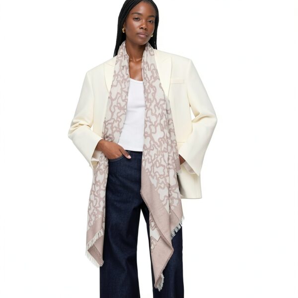 TOUS Schal Damen Unisex Steinfarbe Devore Modell-3