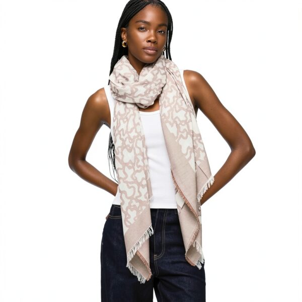 TOUS Schal Damen Unisex Steinfarbe Devore Modell-4