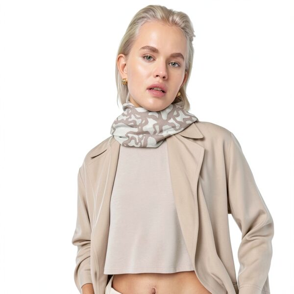 TOUS Schal Damen Unisex Steinfarbe Devore Modell-5