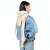 Jacquard Schal Tous Beige Quadratisch Modal Unisex-5