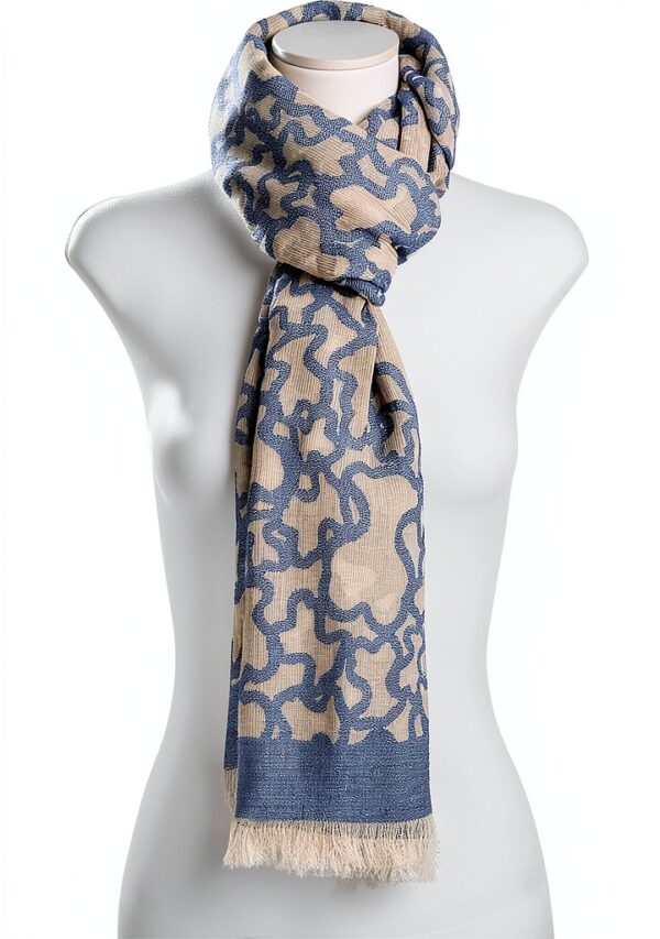 TOUS Kaos-Schal in Sand-Marineblau-2