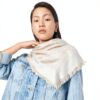 Jacquard Schal Tous Beige Quadratisch Modal Unisex-4