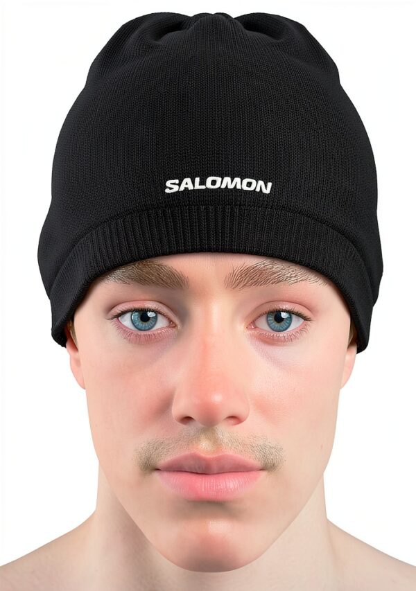 Salomon Beanie Unisex Deep Black LC12034 Leichtgewichtige Wintermütze-1
