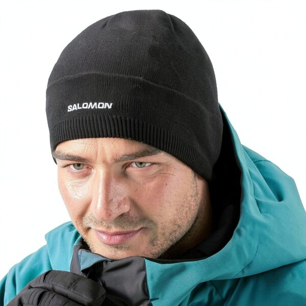 Salomon Beanie Unisex Deep Black LC12034 Leichtgewichtige Wintermütze-4