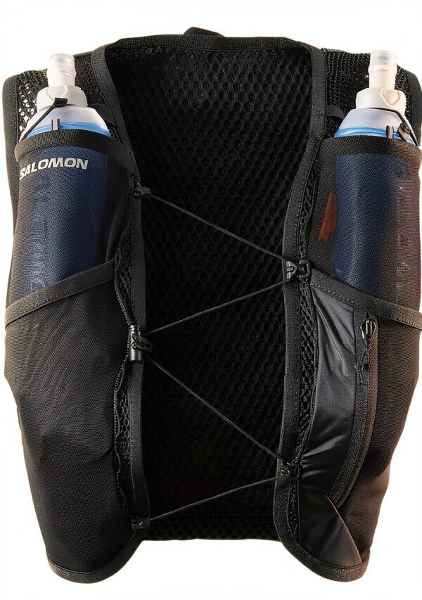 Salomon Laufweste Damen XS Schwarz Metall mit 2 500 ml Flaschen-1