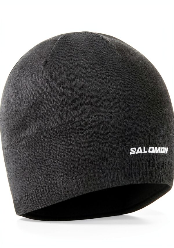 Salomon Beanie Unisex Deep Black LC12034 Leichtgewichtige Wintermütze-0