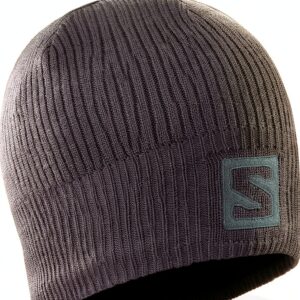 Salomon Logo Kappe Unisex Strickmütze leicht wärmend Navy Peony-0