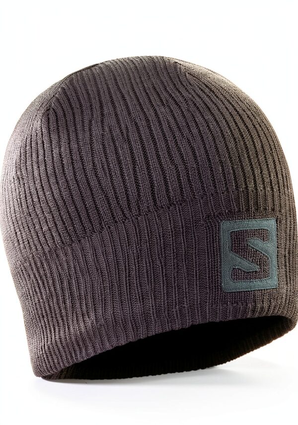 Salomon Logo Kappe Unisex Strickmütze leicht wärmend Navy Peony-0